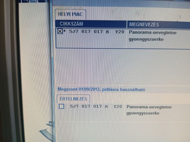 bontott SKODA ROOMSTER Panoráma Tető