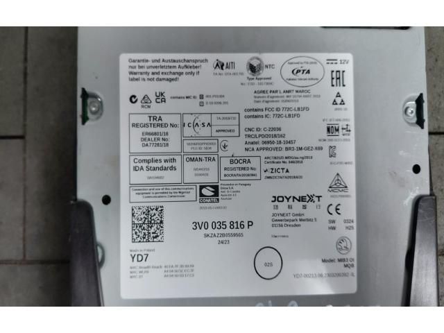 bontott SKODA SCALA Navigációs Fejegység