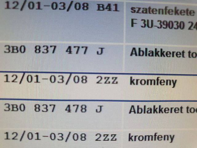 bontott SKODA SUPERB I Ajtó Díszléc Szett