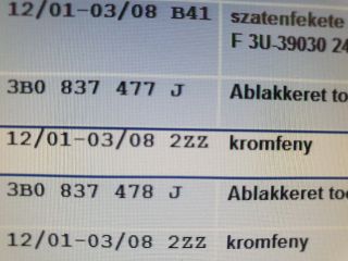 bontott SKODA SUPERB I Ajtó Díszléc Szett