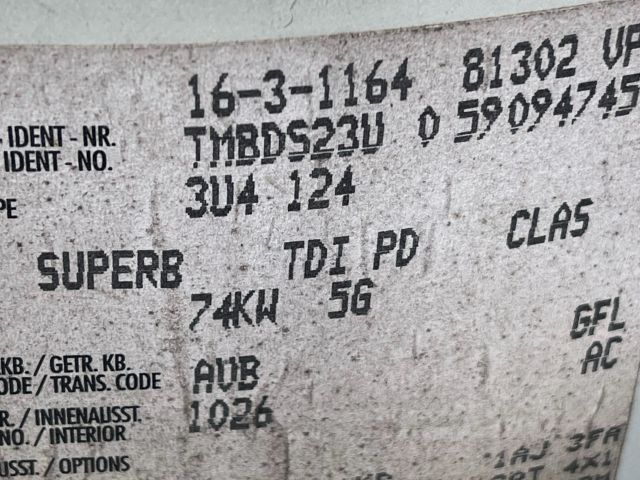 bontott SKODA SUPERB I Jobb hátsó Ajtó (Üres lemez)