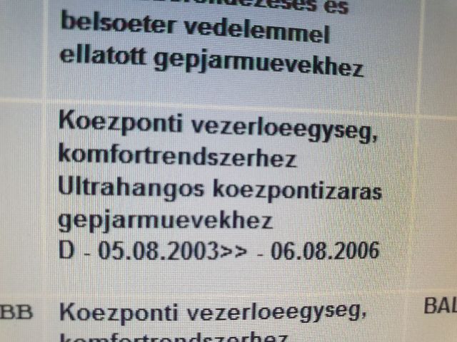 bontott SKODA SUPERB I Komfort Elektronika