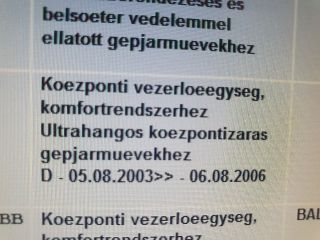 bontott SKODA SUPERB I Komfort Elektronika