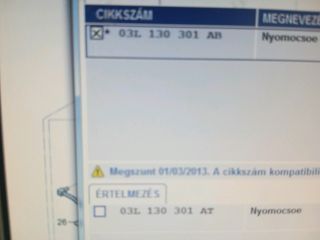 bontott SKODA SUPERB II Nyomócső