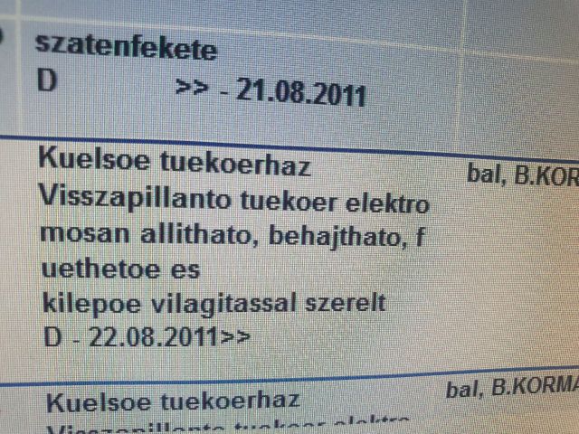 bontott SKODA SUPERB II Bal Visszapillantó Tükör (Elektromos)