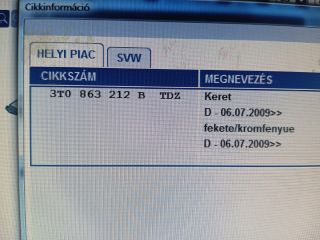 bontott SKODA SUPERB II Váltószoknya Rögzítő Keret