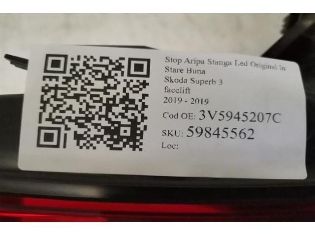 bontott SKODA SUPERB III Bal Külső Hátsó Lámpa