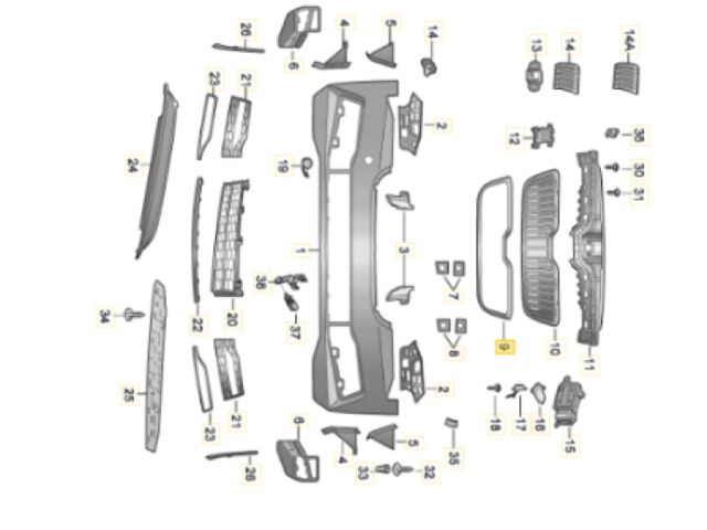 bontott SKODA SUPERB III Hűtőrács