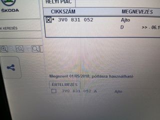 bontott SKODA SUPERB III Jobb első Ajtó (Üres lemez)