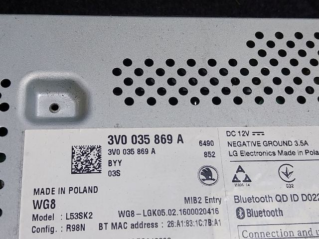 bontott SKODA SUPERB III Multifunkciós Kijelző