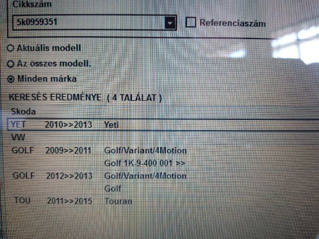 bontott SKODA YETI Jobb hátsó Oldal Ütközés Érzékelő