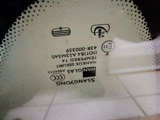 bontott SSANGYONG REXTON Bal C Oszlop Oldalablak Üveg