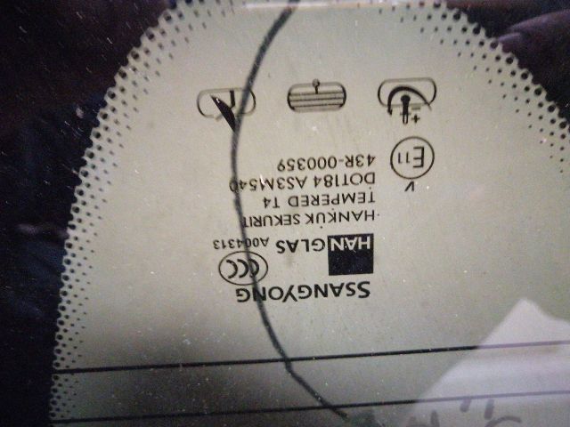 bontott SSANGYONG REXTON Jobb C Oszlop Oldalablak Üveg