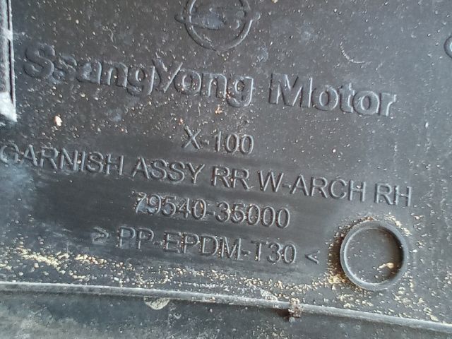 bontott SSANGYONG TIVOLI Jobb hátsó Sárvédő Díszléc