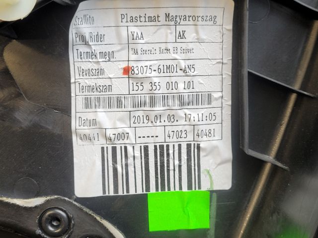 bontott SUZUKI S-CROSS Bal hátsó Ajtó Kárpit