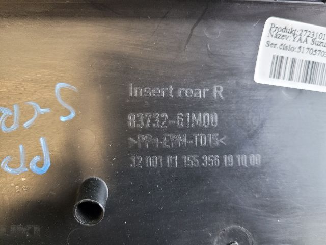 bontott SUZUKI S-CROSS Jobb hátsó Ajtó Kárpit