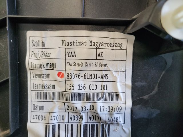 bontott SUZUKI S-CROSS Jobb hátsó Ajtó Kárpit