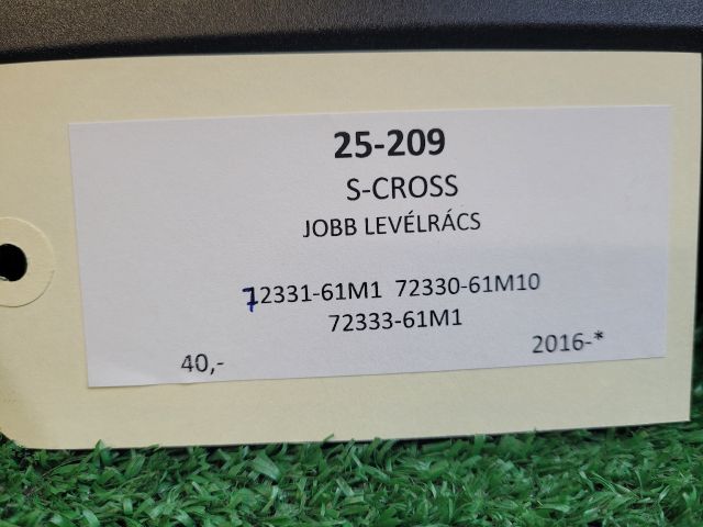 bontott SUZUKI S-CROSS Levélrács