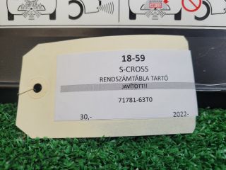 bontott SUZUKI S-CROSS Rendszámtábla Tartó
