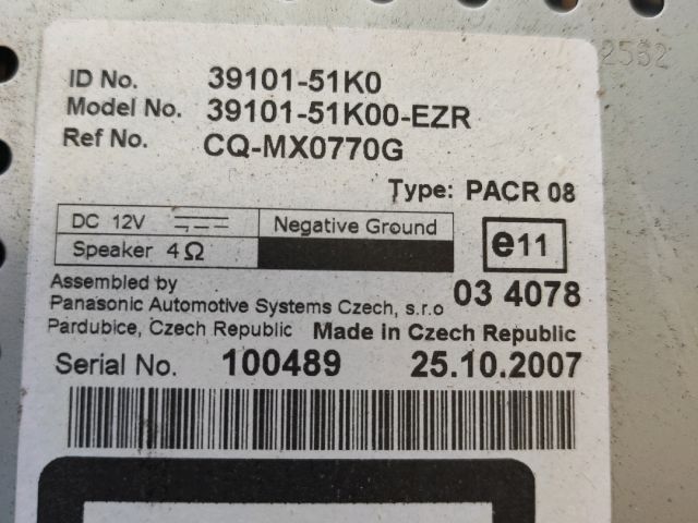 bontott SUZUKI SPLASH Rádió / CD