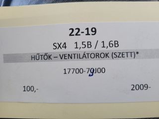 bontott SUZUKI SX4 Hűtő Ventilátor(ok), Radiátor(ok) Szett