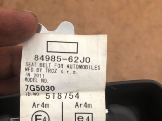 bontott SUZUKI SX4 Hátsó középső Biztonsági Öv