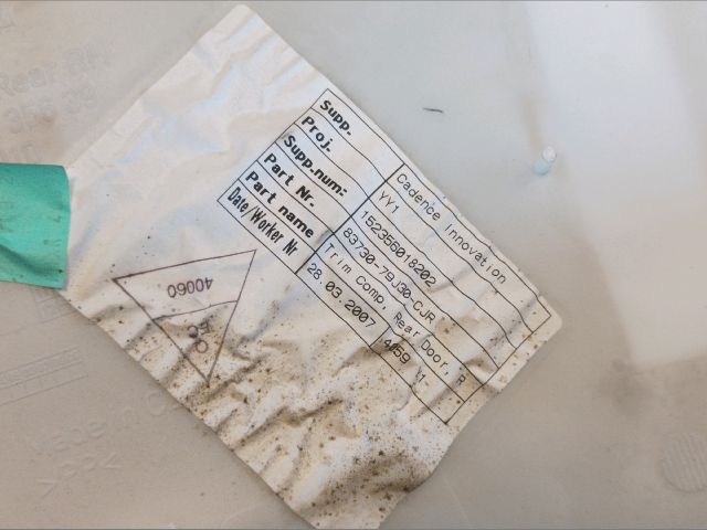 bontott SUZUKI SX4 Jobb hátsó Ajtó Kárpit