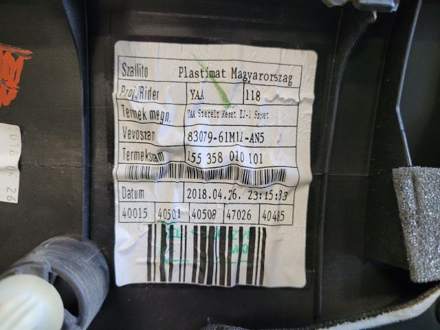 bontott SUZUKI SX4 S-Cross II Jobb első Ajtó Kárpit