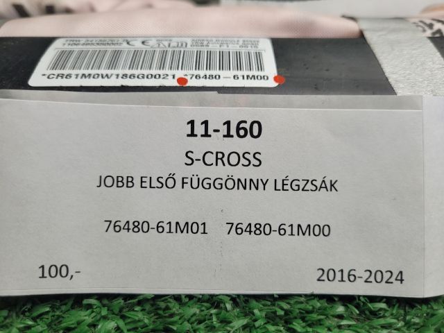 bontott SUZUKI SX4 S-Cross II Jobb első Függöny Légzsák