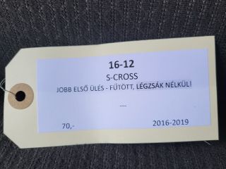 bontott SUZUKI SX4 S-Cross II Jobb első Ülés