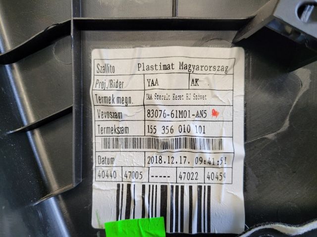 bontott SUZUKI SX4 S-Cross II Jobb hátsó Ajtó Kárpit