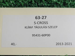 bontott SUZUKI SX4 S-Cross II Klíma Tágulási Szelep