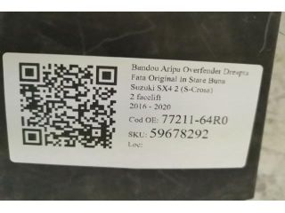 bontott SUZUKI SX4 S-Cross Jobb első Sárvédő Díszléc