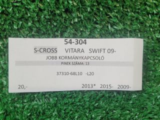 bontott SUZUKI SX4 S-Cross Jobb Kormánykapcsoló Ablaktörlő