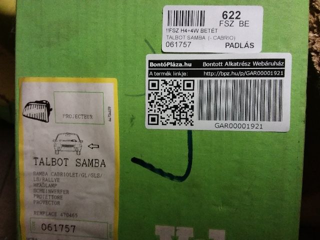 bontott TALBOT SAMBA Bal Fényszóró