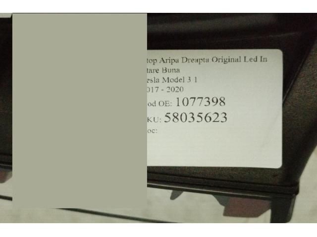 bontott TESLA 3 Jobb Külső Hátsó Lámpa