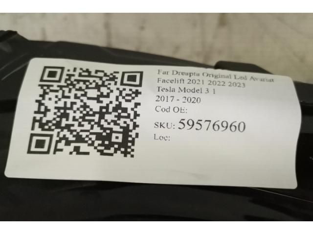 bontott TESLA 3 Jobb Ledes Fényszóró