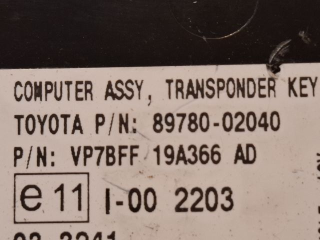 bontott TOYOTA AURIS Immobilizer Elektronika