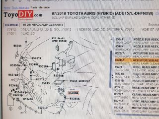 bontott TOYOTA AURIS Bal Fényszórómosó Fúvóka
