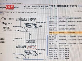 bontott TOYOTA AURIS Bal Ködfényszóró Lámpakeret