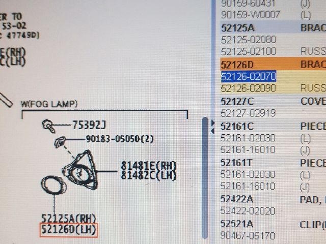 bontott TOYOTA AURIS Bal Ködfényszóró Lámpakeret
