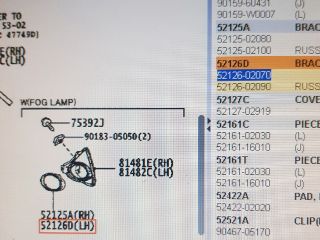 bontott TOYOTA AURIS Bal Ködfényszóró Lámpakeret