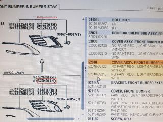 bontott TOYOTA AURIS Bal Ködfényszóró Lámpakeret
