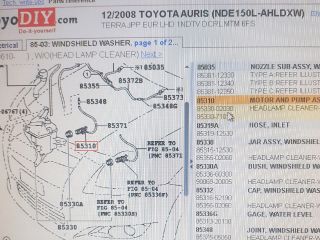 bontott TOYOTA AURIS Első Ablakmosó Szivattyú