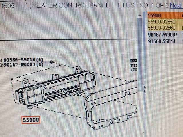 bontott TOYOTA AURIS Fűtés Vezérlő Modul