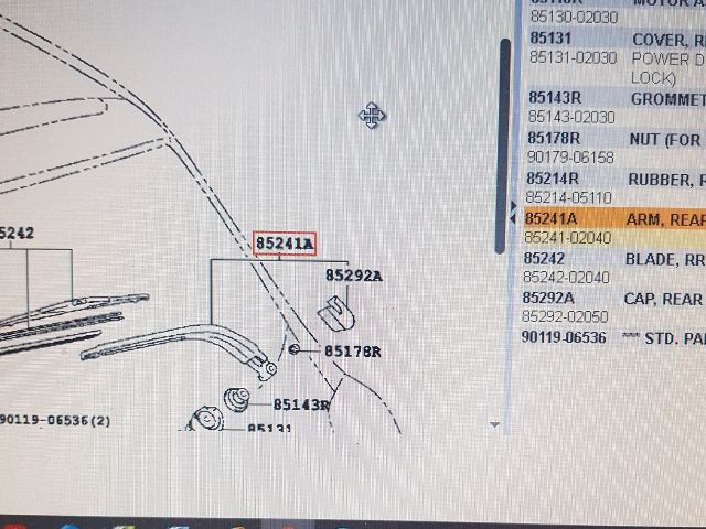 bontott TOYOTA AURIS Hátsó Ablaktörlő Kar