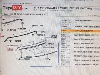 bontott TOYOTA AURIS Hátsó Lökhárító Alsó (Műanyag)