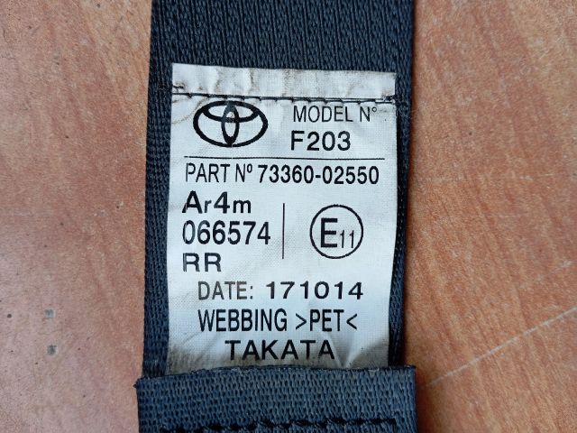 bontott TOYOTA AURIS Jobb hátsó Biztonsági Öv