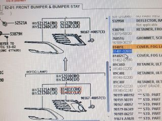 bontott TOYOTA AURIS Jobb Ködfényszóró Lámpakeret