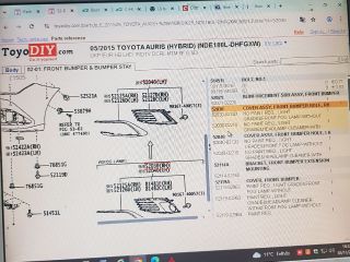 bontott TOYOTA AURIS Jobb Ködfényszóró Lámpakeret